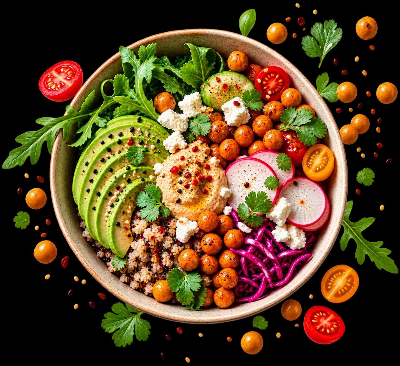A bowl of fresh, whole-ingredient street food