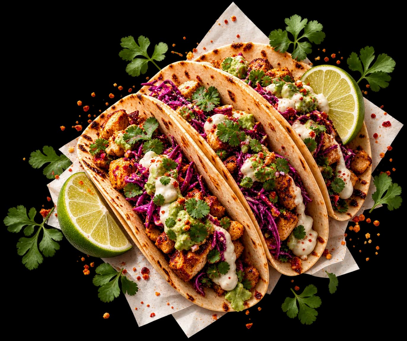 Fresh street food tacos made with real ingredients